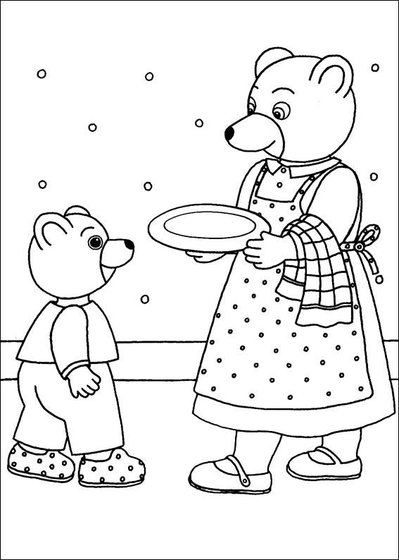 coloriage petit ours brun et maman ours